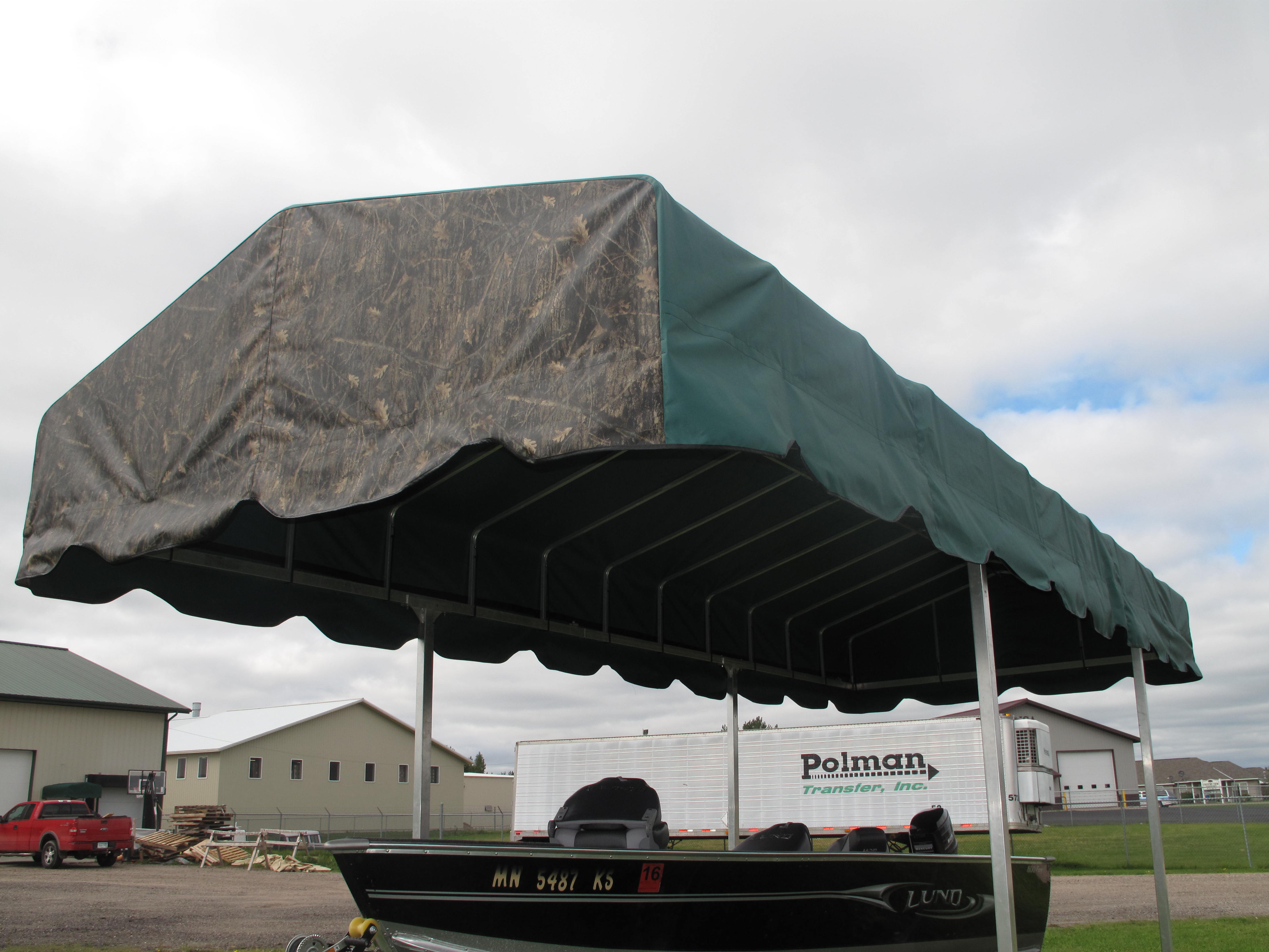 Camo Boat Lift & Canopy