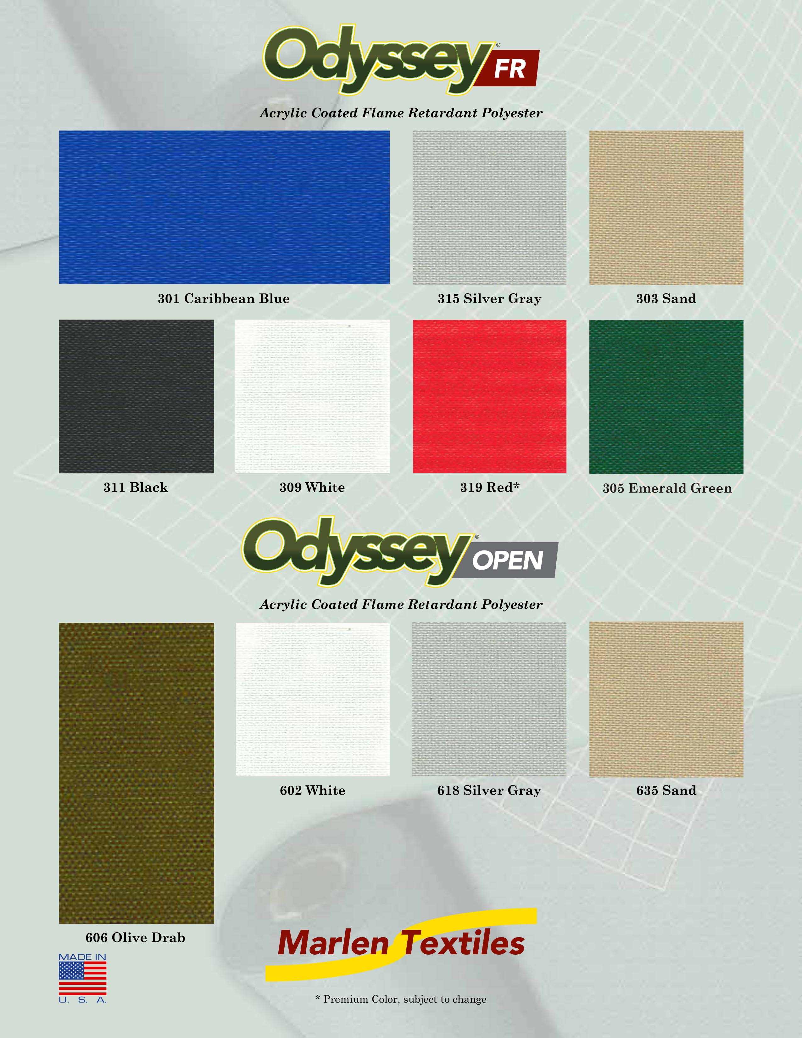 Marlen Textiles | Odyssey FR Colors