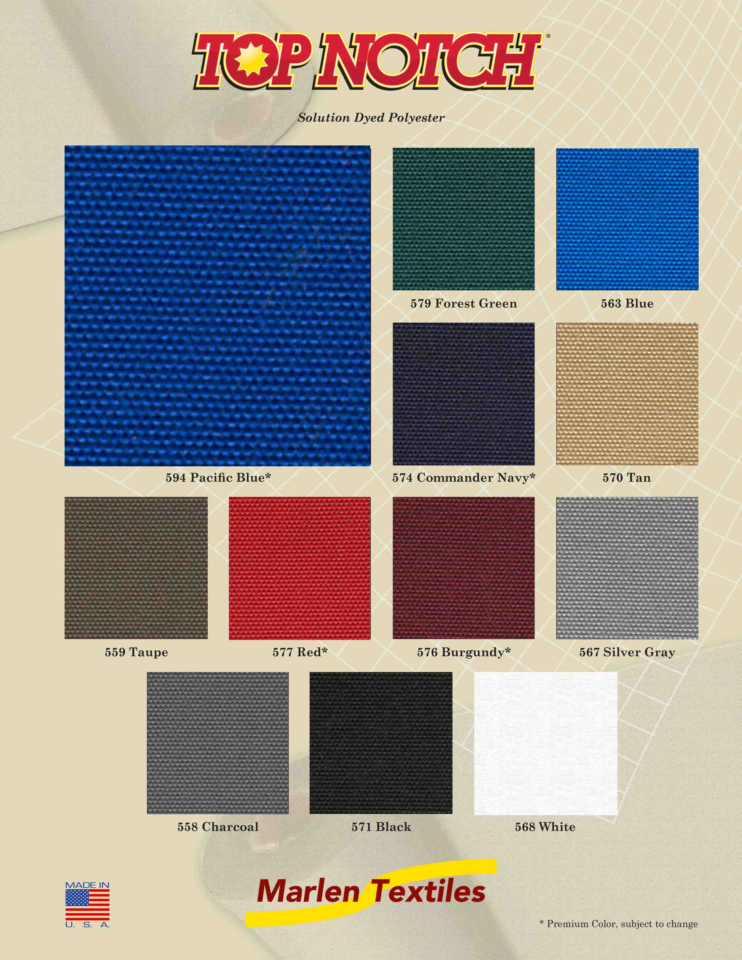 Marlen Textiles | Top Notch Solution Dyed Polyester Fabric Colors for ...